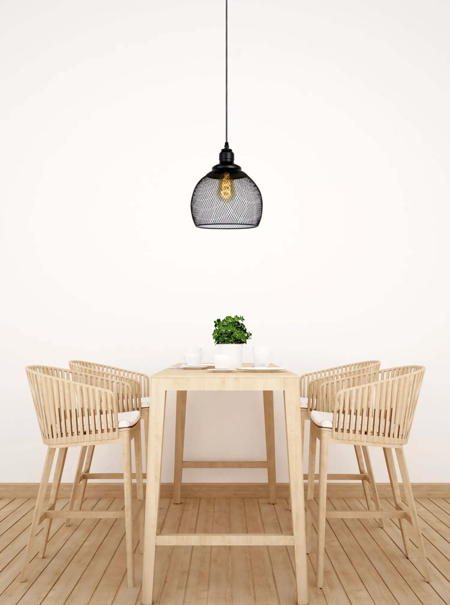 Industriële Hanglampen|Industriële Hanglampen-Lucide Mesh Hanglamp Zwart