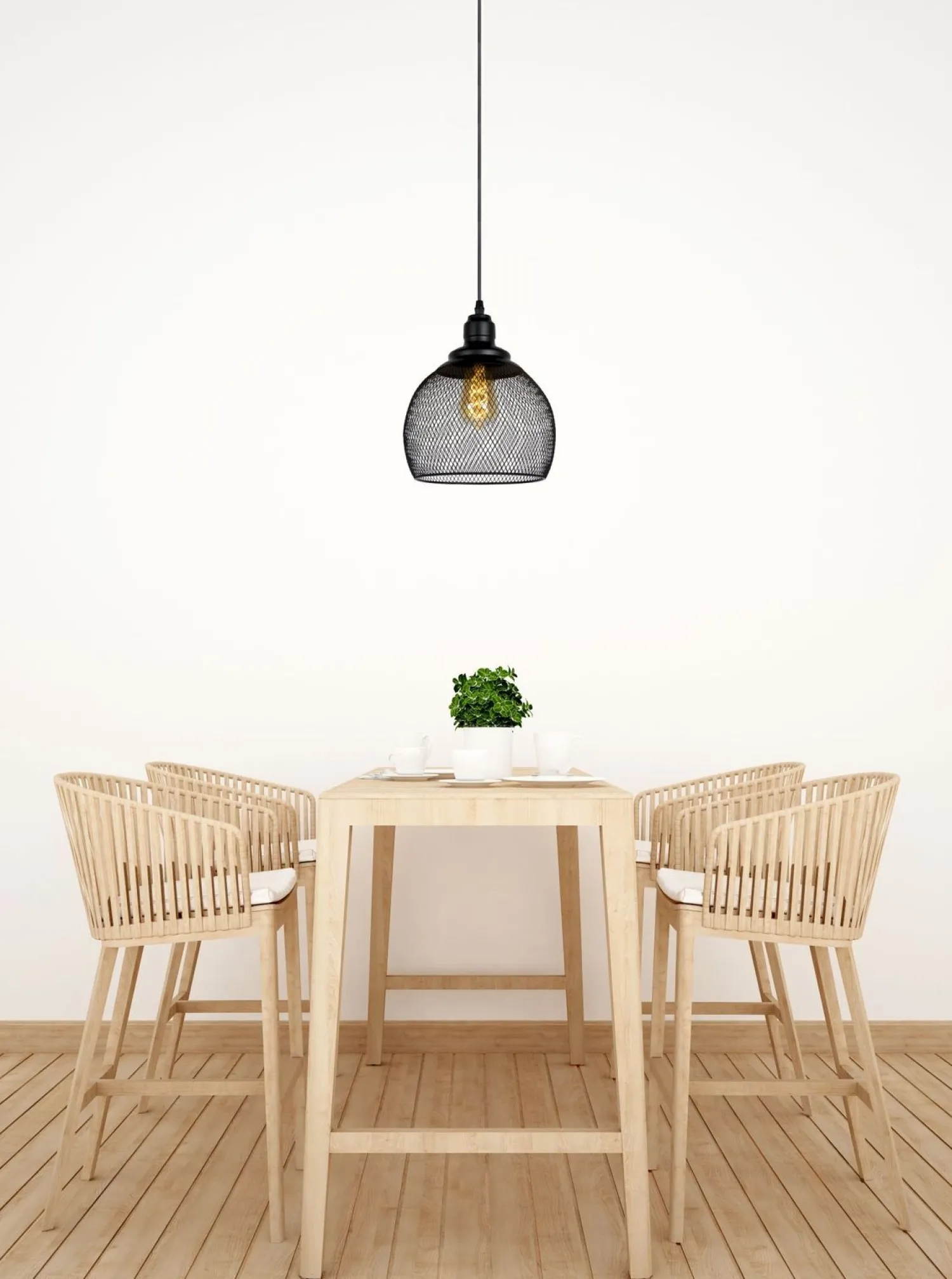 Industriële Hanglampen|Industriële Hanglampen-Lucide Mesh Hanglamp Zwart