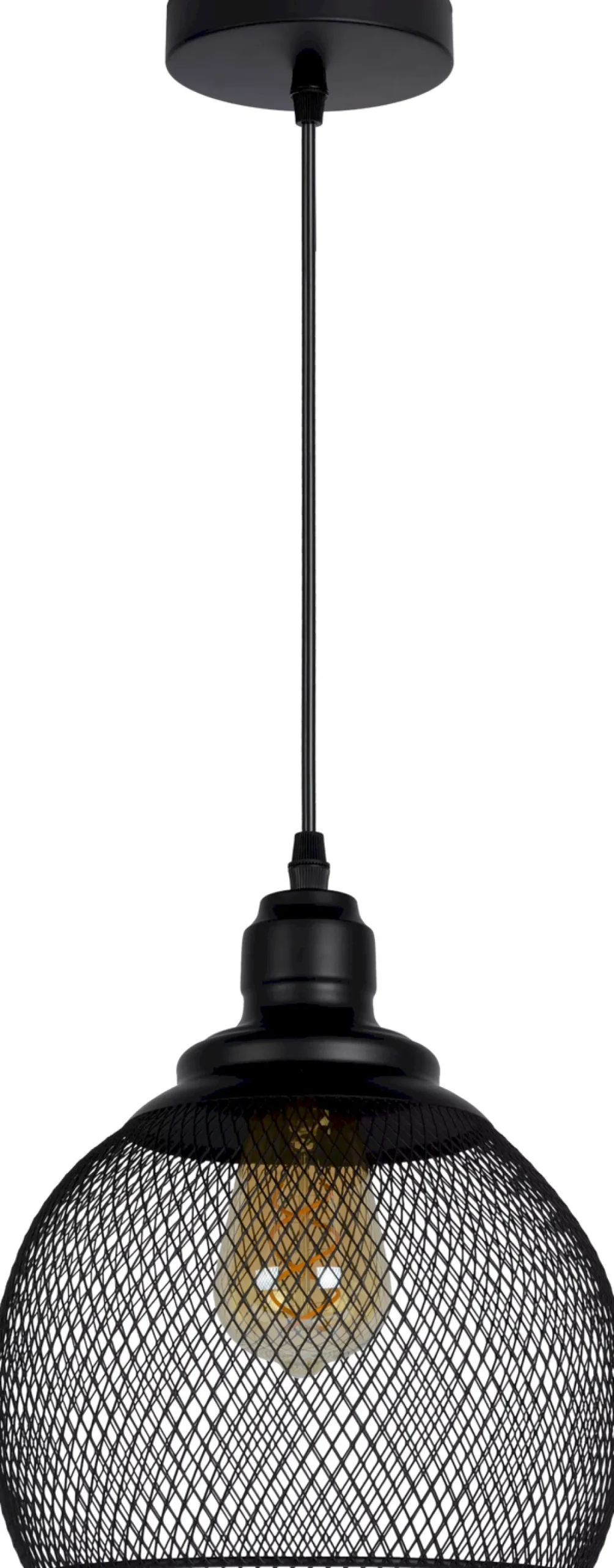 Industriële Hanglampen|Industriële Hanglampen-Lucide Mesh Hanglamp Zwart