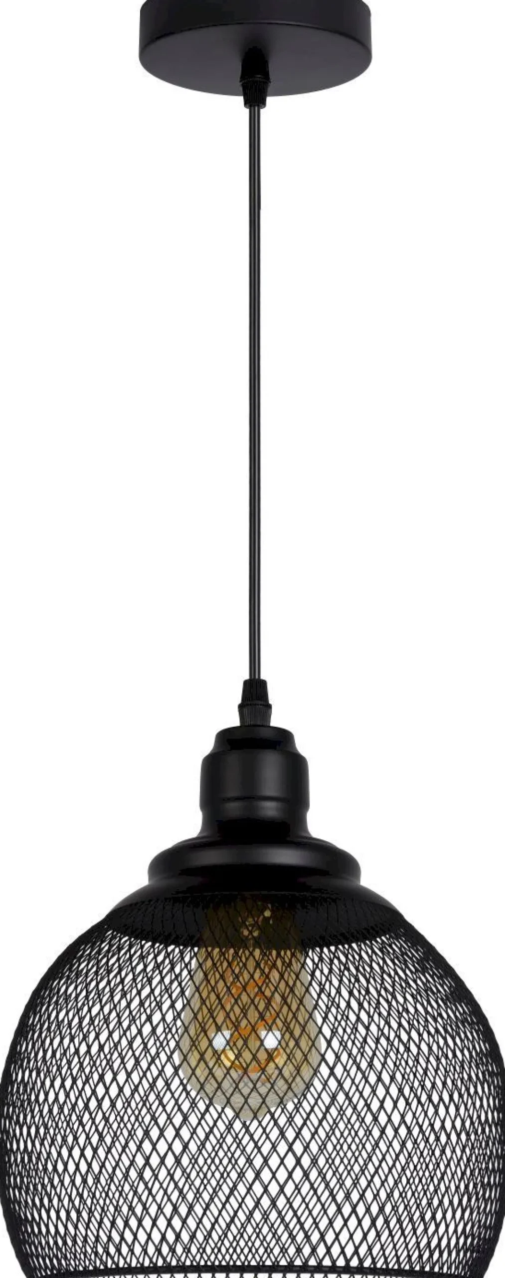 Industriële Hanglampen|Industriële Hanglampen-Lucide Mesh Hanglamp Zwart
