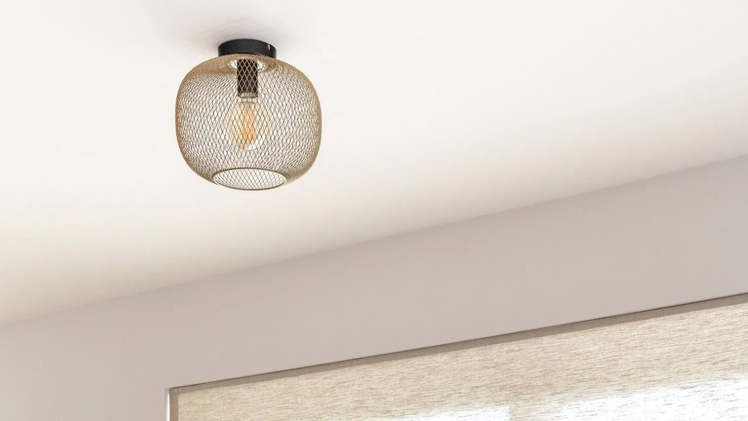 Plafondlampen|Plafondlampen-Lucide Mesh Plafondlamp Goud