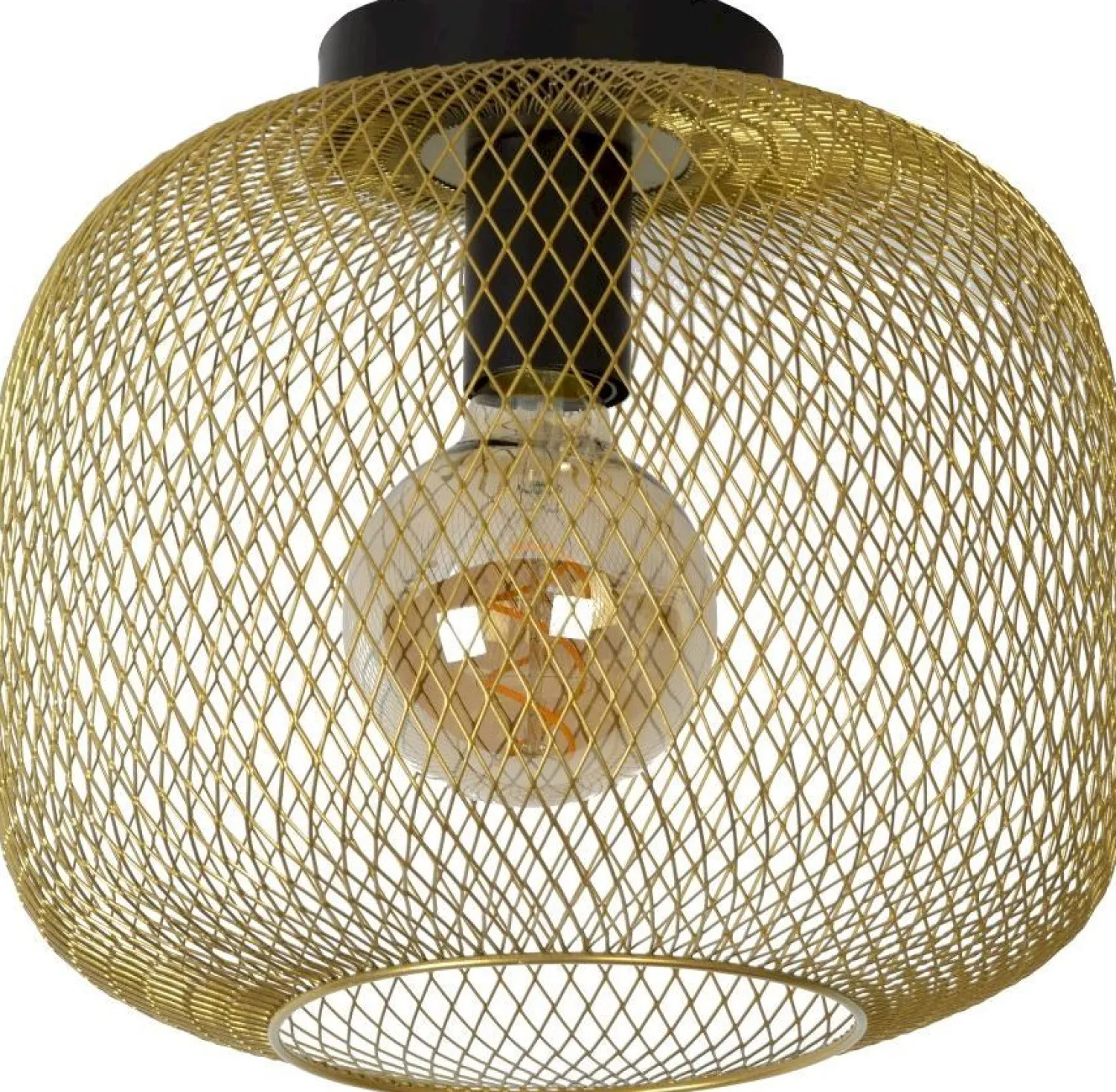 Plafondlampen|Plafondlampen-Lucide Mesh Plafondlamp Goud
