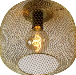 Plafondlampen|Plafondlampen-Lucide Mesh Plafondlamp Goud