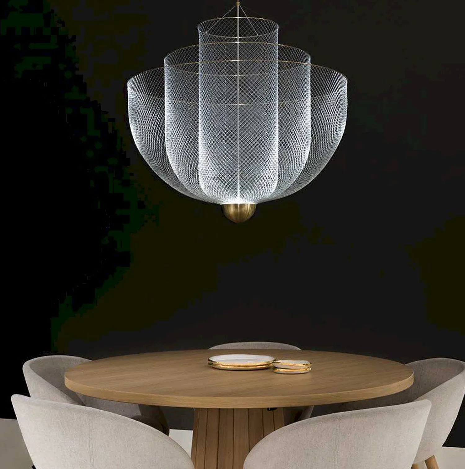 Moderne Hanglampen|Moderne Hanglampen-Moooi Meshmatics Hanglamp naturel