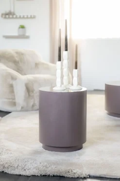Industriële Bijzettafels|Ronde Bijzettafels-By Boo Mesita Bijzettafel Dark Taupe