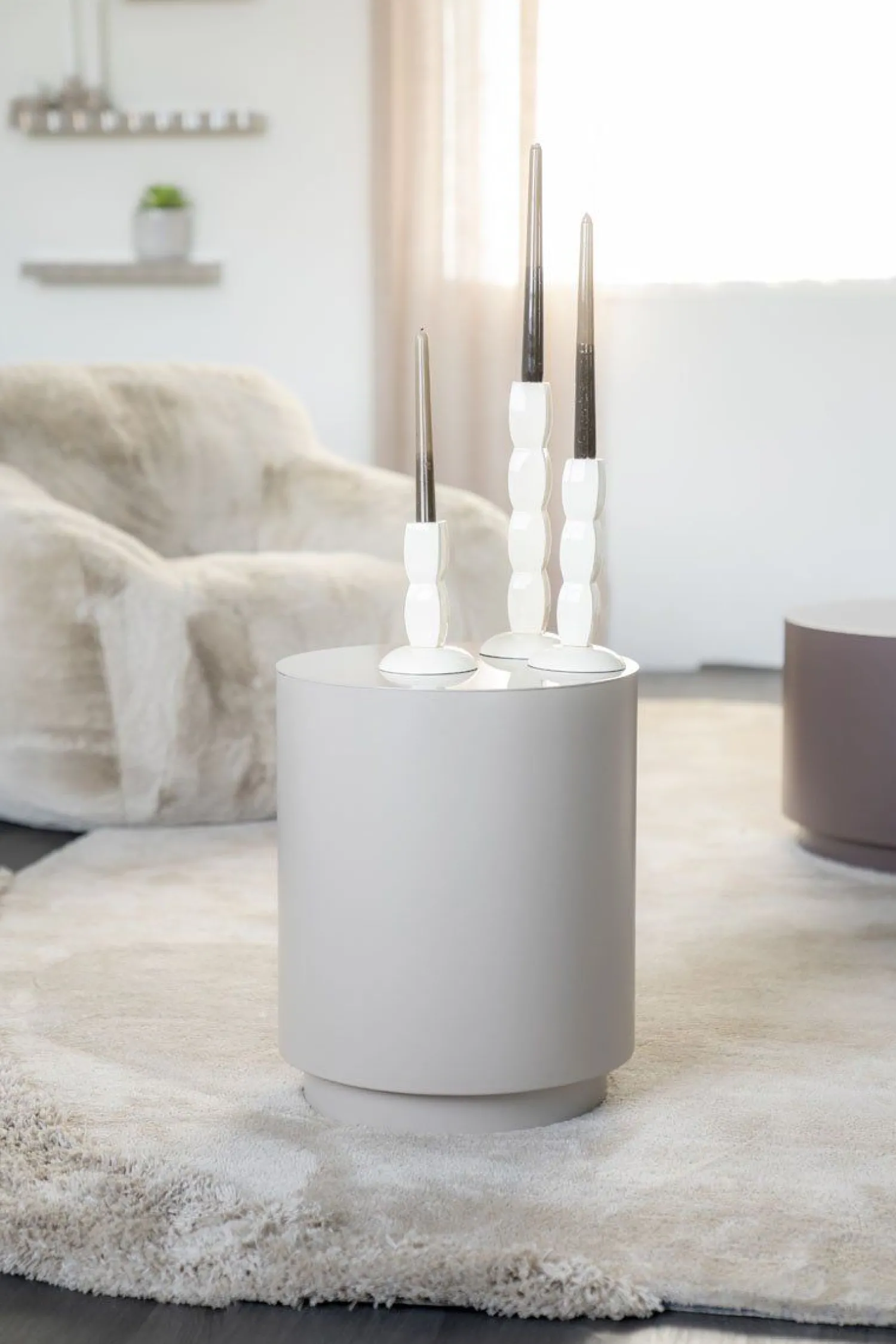 Ronde Bijzettafels-By Boo Mesita Bijzettafel Taupe