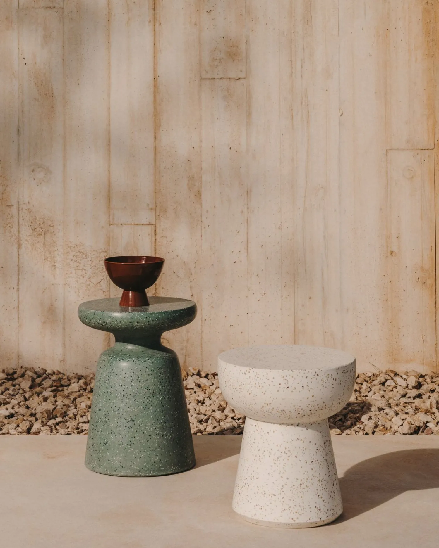 Tuintafels-Kave Home Mesquida Terrazzo Bijzettafel Groen