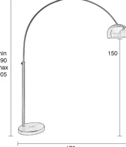 Vloerlampen|Vloerlampen-Zuiver Metal Bow Vloerlamp Brass