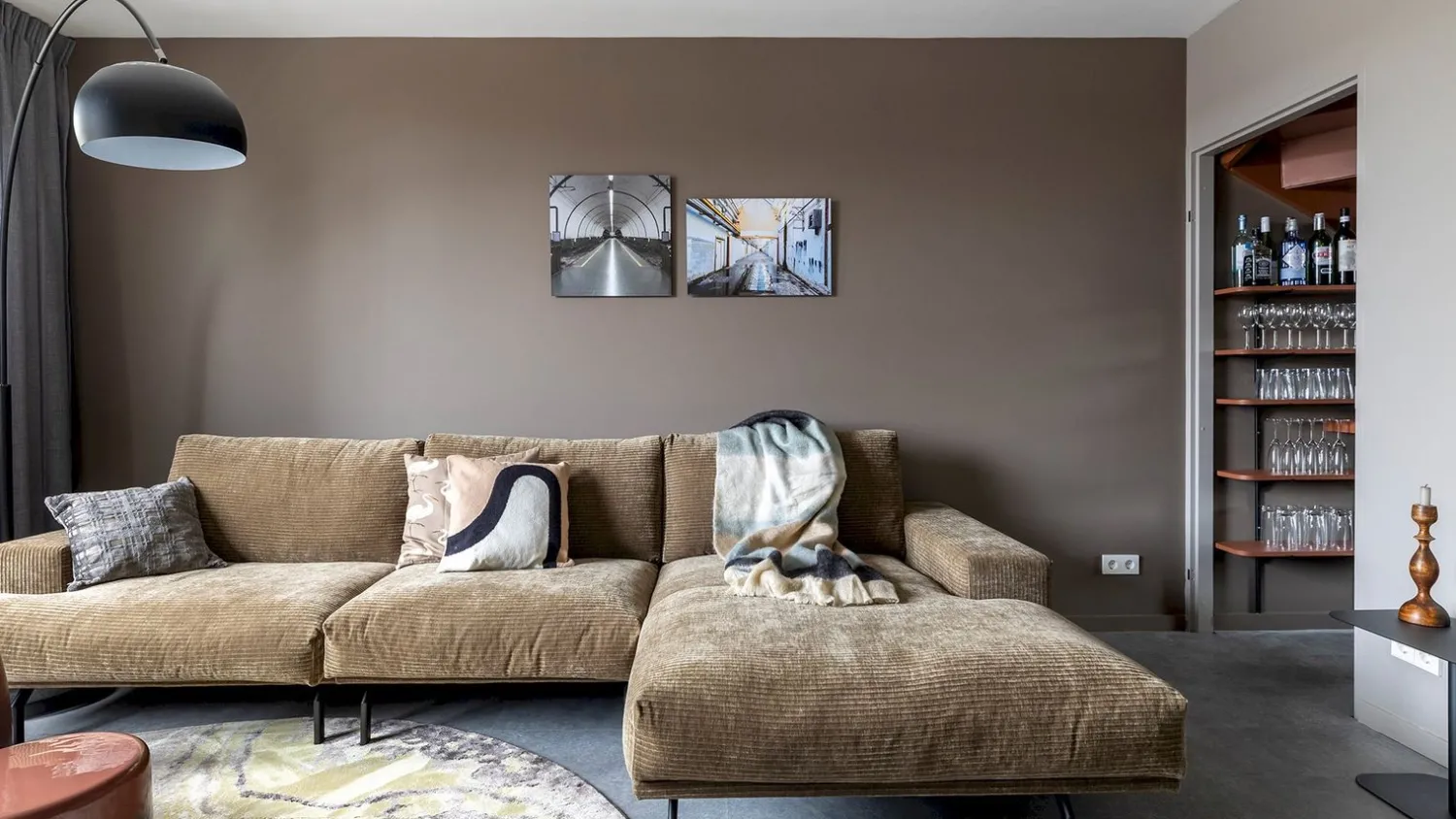Moderne Vloerlampen|Vloerlampen-Zuiver Metal Bow Vloerlamp Black