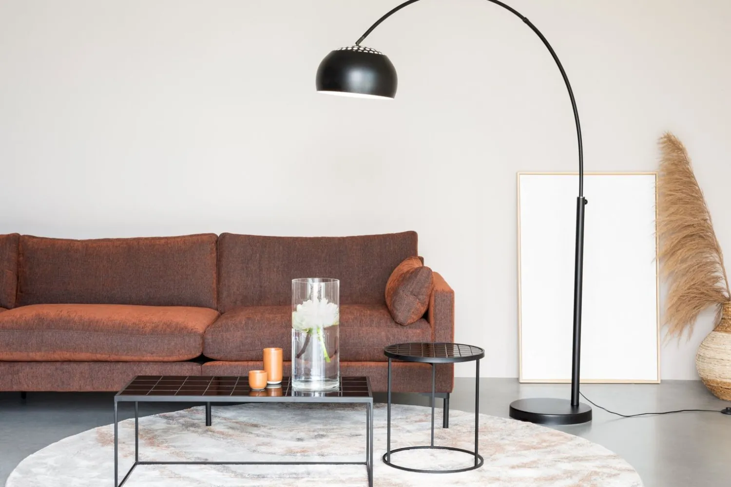 Moderne Vloerlampen|Vloerlampen-Zuiver Metal Bow Vloerlamp Black