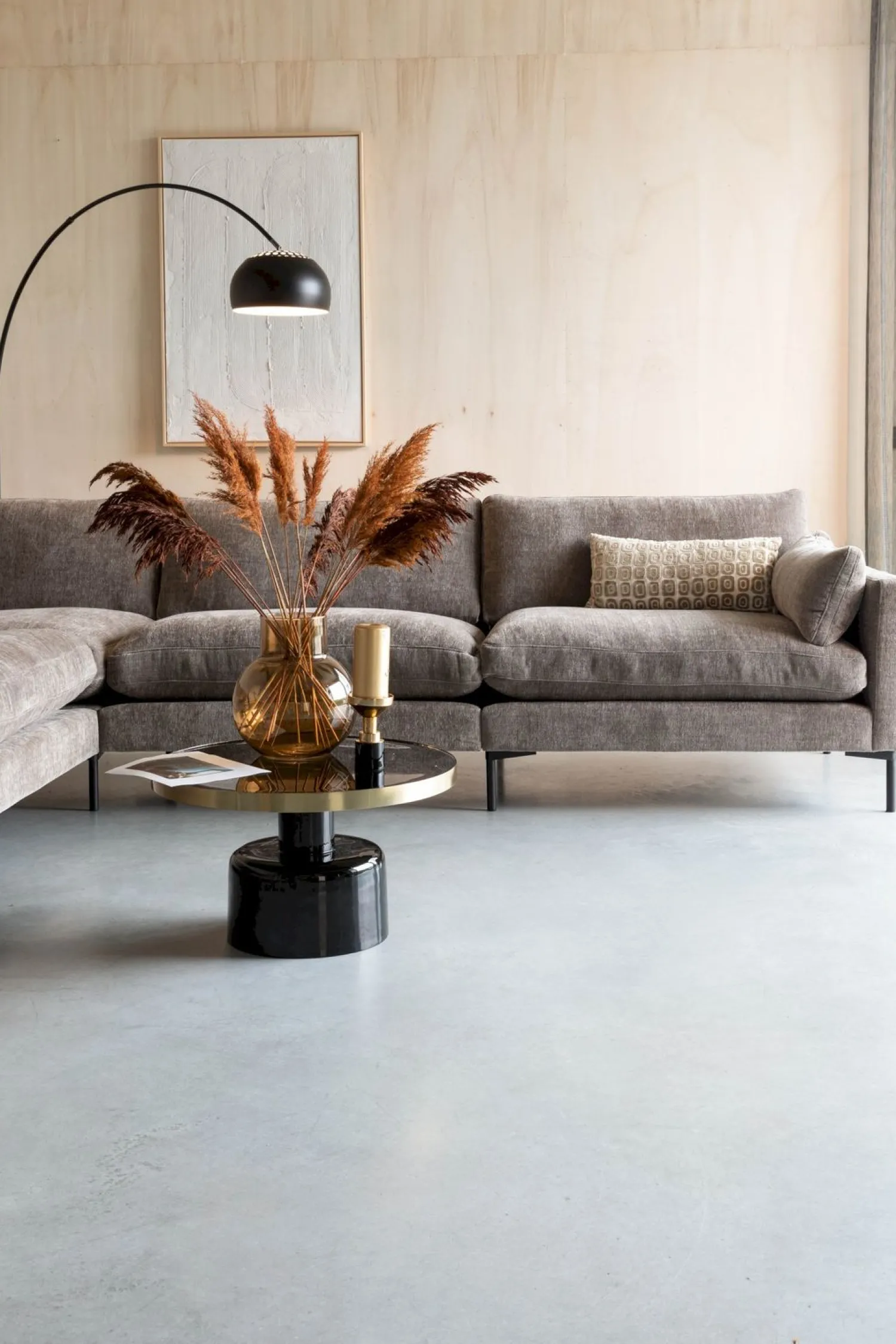 Moderne Vloerlampen|Vloerlampen-Zuiver Metal Bow Vloerlamp Black