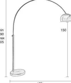 Moderne Vloerlampen|Vloerlampen-Zuiver Metal Bow Vloerlamp Black