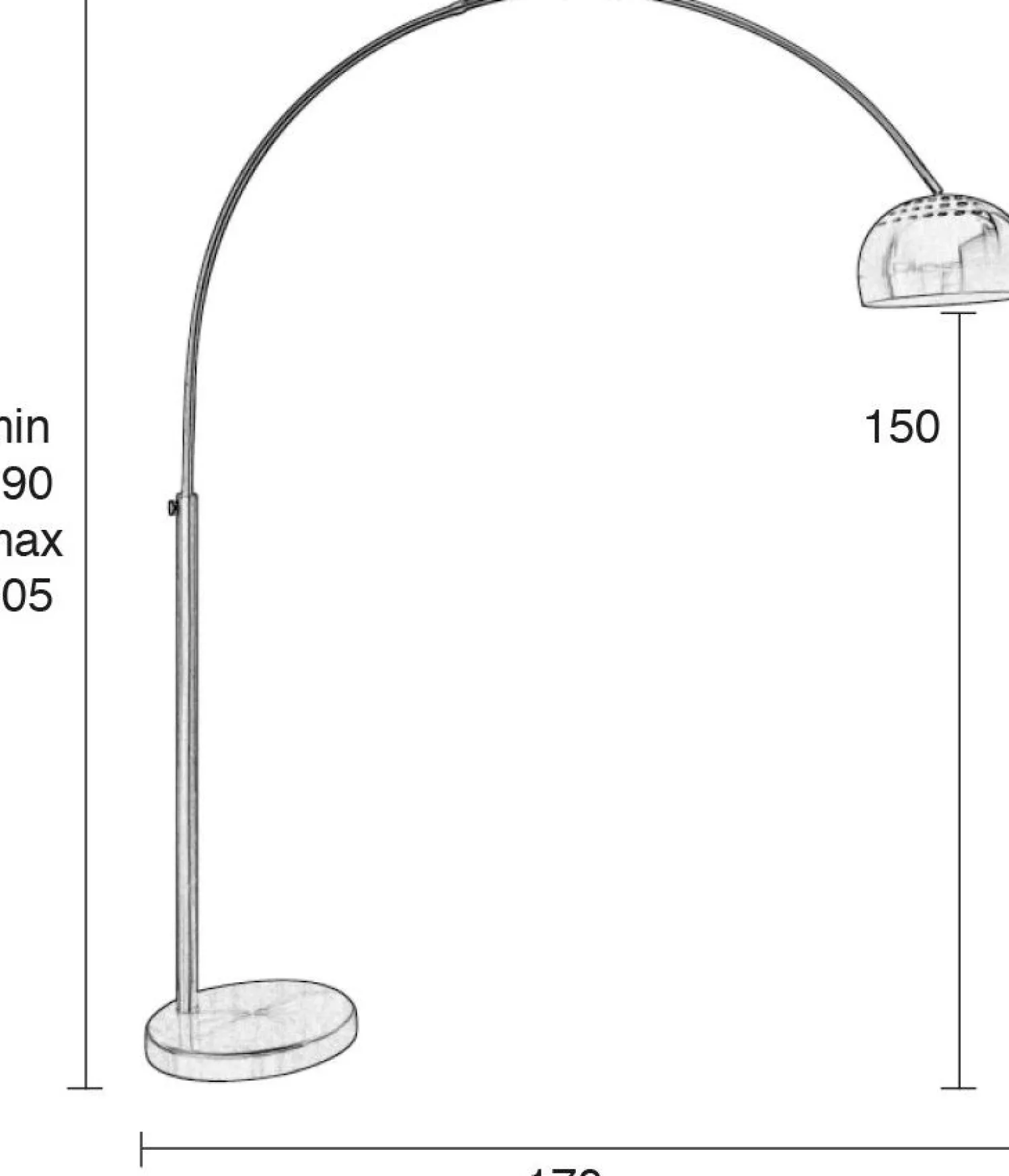 Moderne Vloerlampen|Vloerlampen-Zuiver Metal Bow Vloerlamp Black