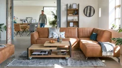 Houten Salontafels-Henders en Hazel Metalo Salontafel Railway Brown