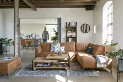 Houten Salontafels-Henders en Hazel Metalo Salontafel Railway Brown