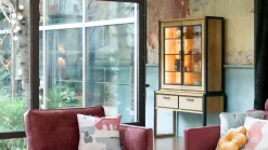 Vitrinekasten|Buffetkasten-Henders en Hazel Metalo Buffetkast Railway Brown, Desert Black