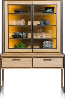 Vitrinekasten|Buffetkasten-Henders en Hazel Metalo Buffetkast Railway Brown, Desert Black