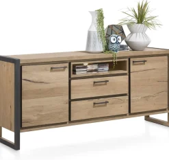 Dressoirs-Henders en Hazel Metalo Dressoir Railway Brown, Desert Black