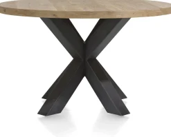 Houten Eettafels|Ronde Eettafels-Henders en Hazel Metalox Rond Eettafel Railway Brown
