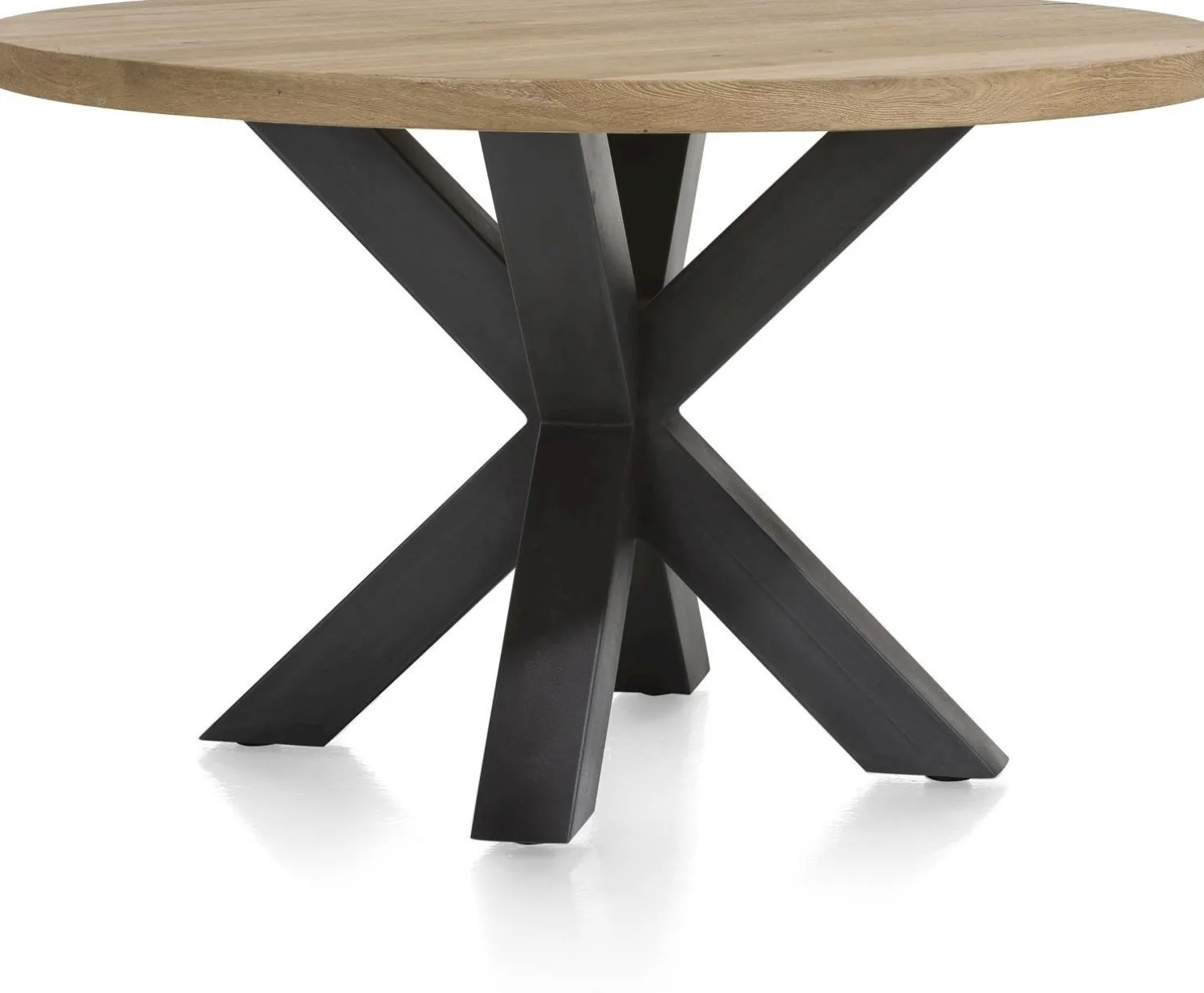 Houten Eettafels|Ronde Eettafels-Henders en Hazel Metalox Rond Eettafel Railway Brown