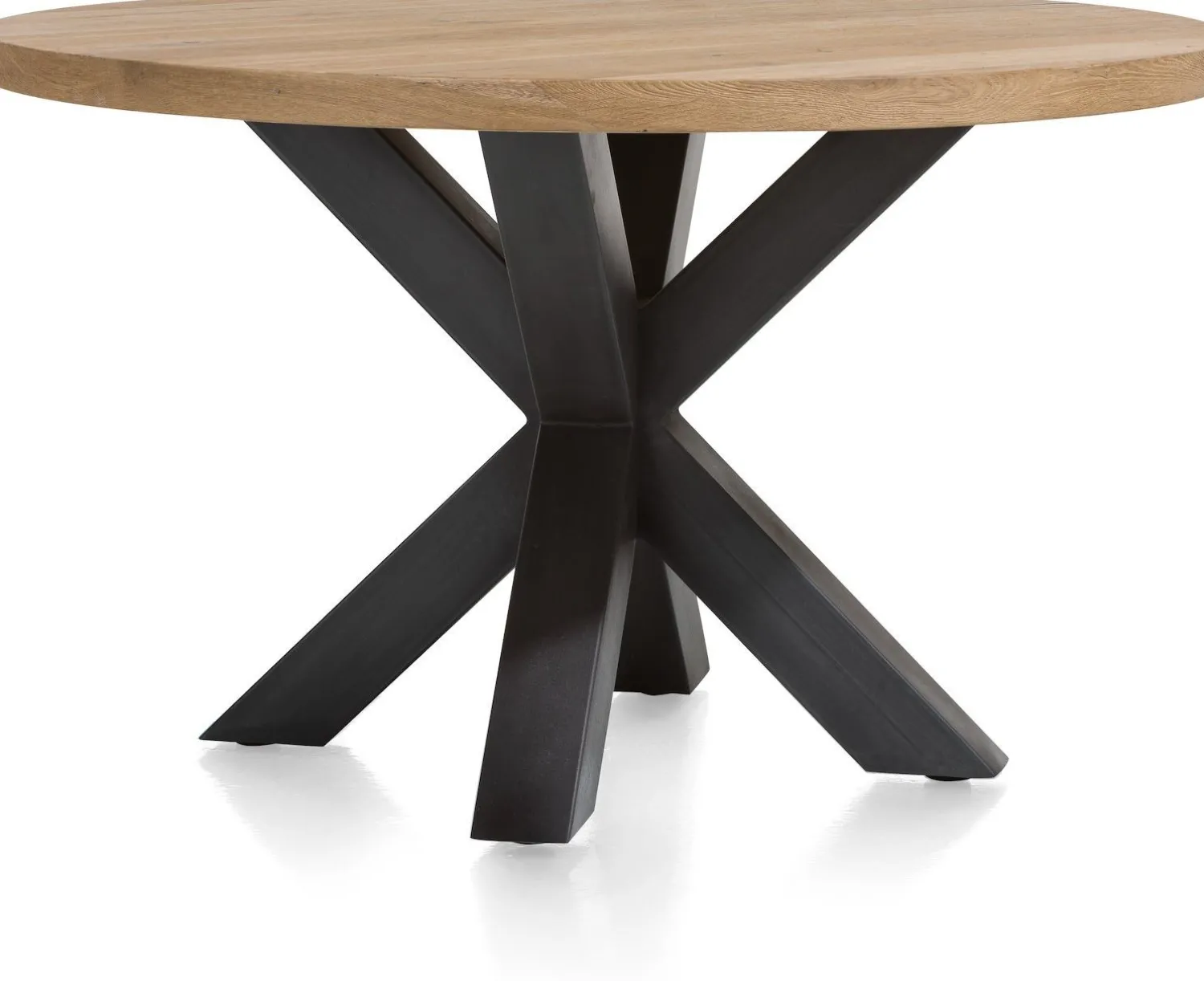 Houten Eettafels|Ronde Eettafels-Henders en Hazel Metalox Rond Eettafel Railway Brown