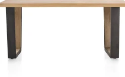 Houten Eettafels|Rechthoekige Eettafels-Henders en Hazel Metalox V-Poot Hout Eettafel Railway-Brown