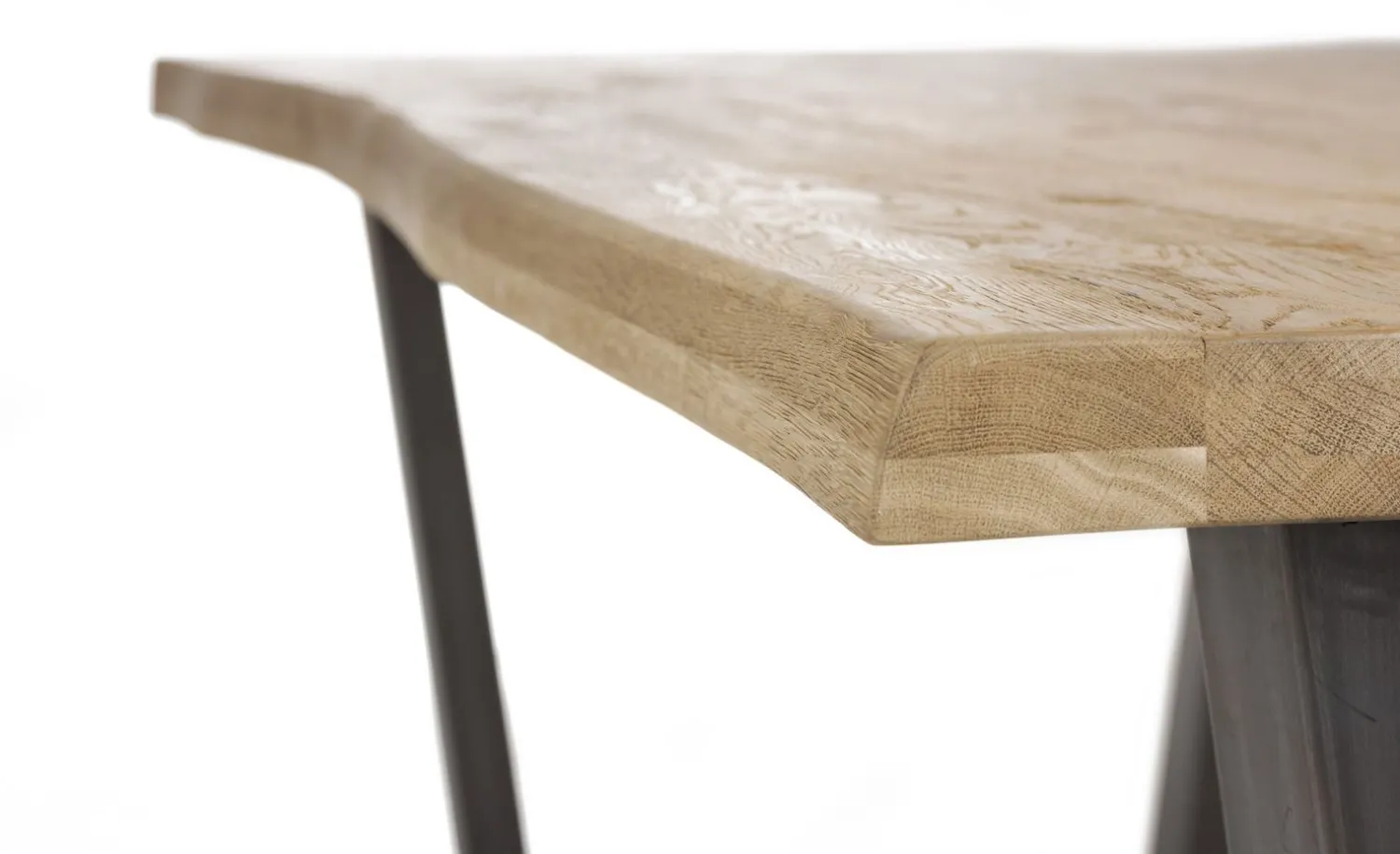 Houten Eettafels|Rechthoekige Eettafels-Henders en Hazel Metalox V-Poot Metaal Eettafel Naturel