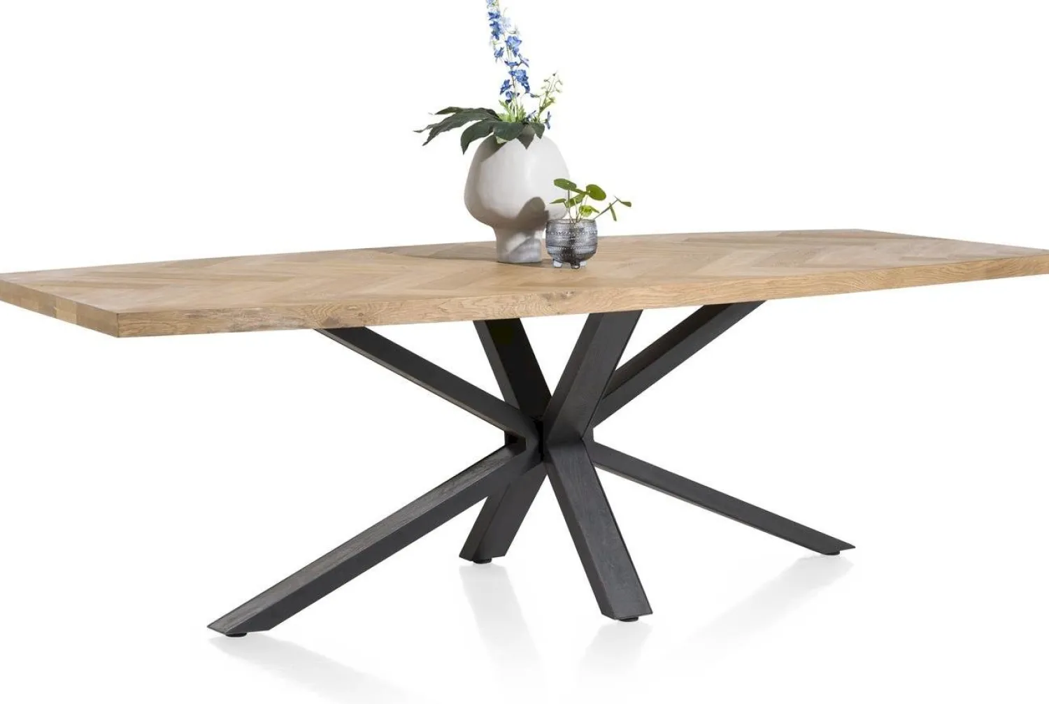 Houten Eettafels|Rechthoekige Eettafels-Henders en Hazel Metaluxe Eettafel Railway Brown