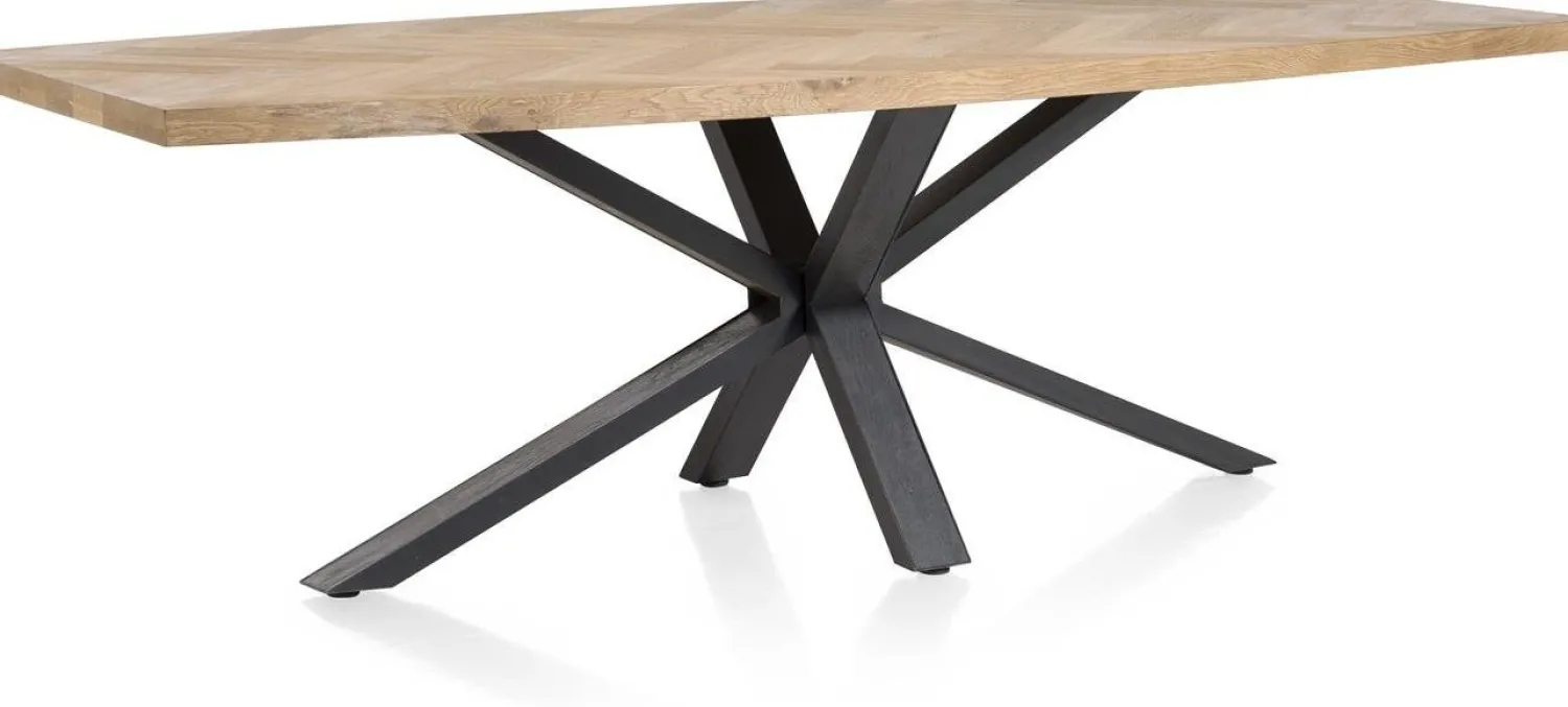 Houten Eettafels|Rechthoekige Eettafels-Henders en Hazel Metaluxe Eettafel Railway Brown
