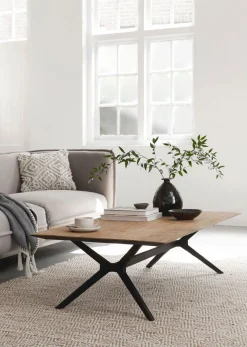 Houten Salontafels-DTP Home Metropole Salontafel Naturel, Zwart
