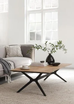 Houten Salontafels-DTP Home Metropole Salontafel Naturel, Zwart