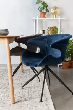 Eetkamerstoelen Met Armleuning-Zuiver Mia (set van 2) Eetkamerstoel Blue