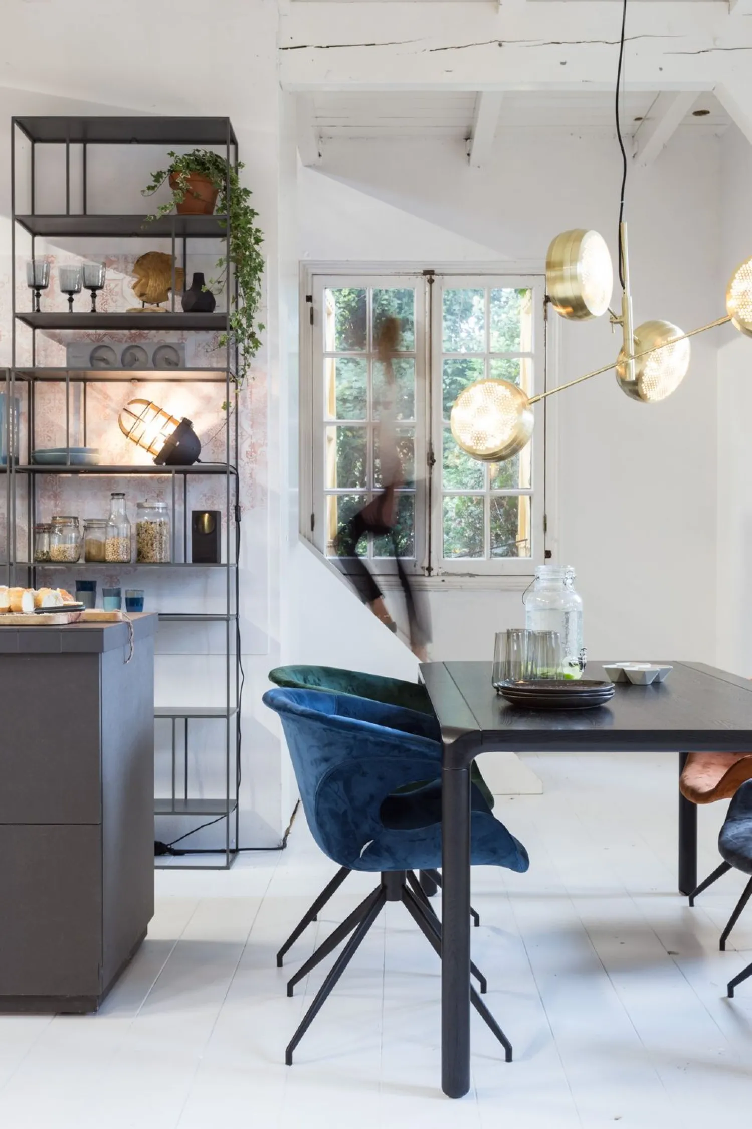 Eetkamerstoelen Met Armleuning-Zuiver Mia (set van 2) Eetkamerstoel Blue