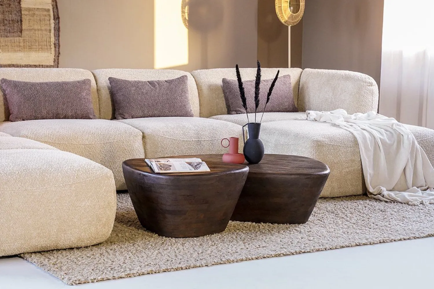 Houten Salontafels|Organische Salontafels-Eleonora Mila Salontafel Bruin