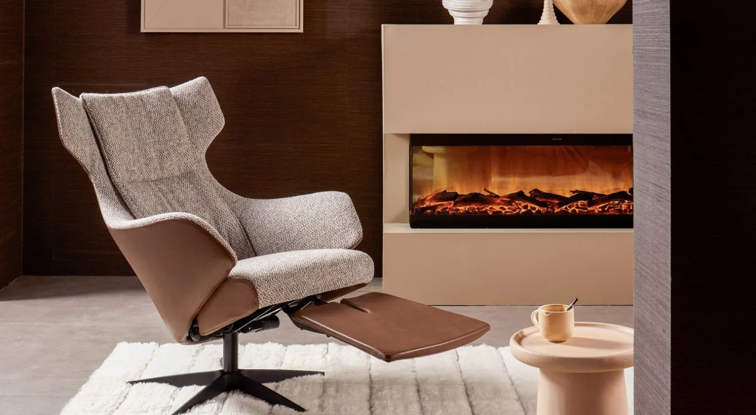 Leren Fauteuils|Relaxfauteuils-Eijerkamp Collectie Miles M Relaxfauteuil Grijs