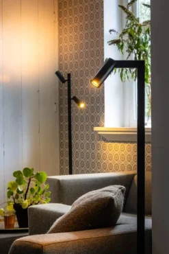 Moderne Vloerlampen|Vloerlampen-Eijerkamp Collectie Miller 2-lichts Vloerlamp Zwart