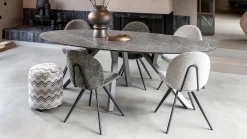 Ovale Eettafels-XOOON Minato Ovaal Eettafel Licht Grijs