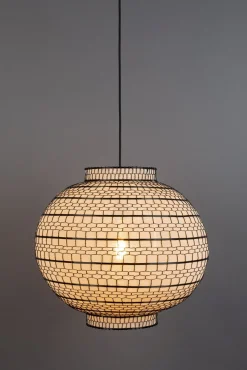 Hanglampen|Hanglampen-Dutchbone Ming Hanglamp Black, White