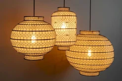 Hanglampen|Hanglampen-Dutchbone Ming Hanglamp Black, White