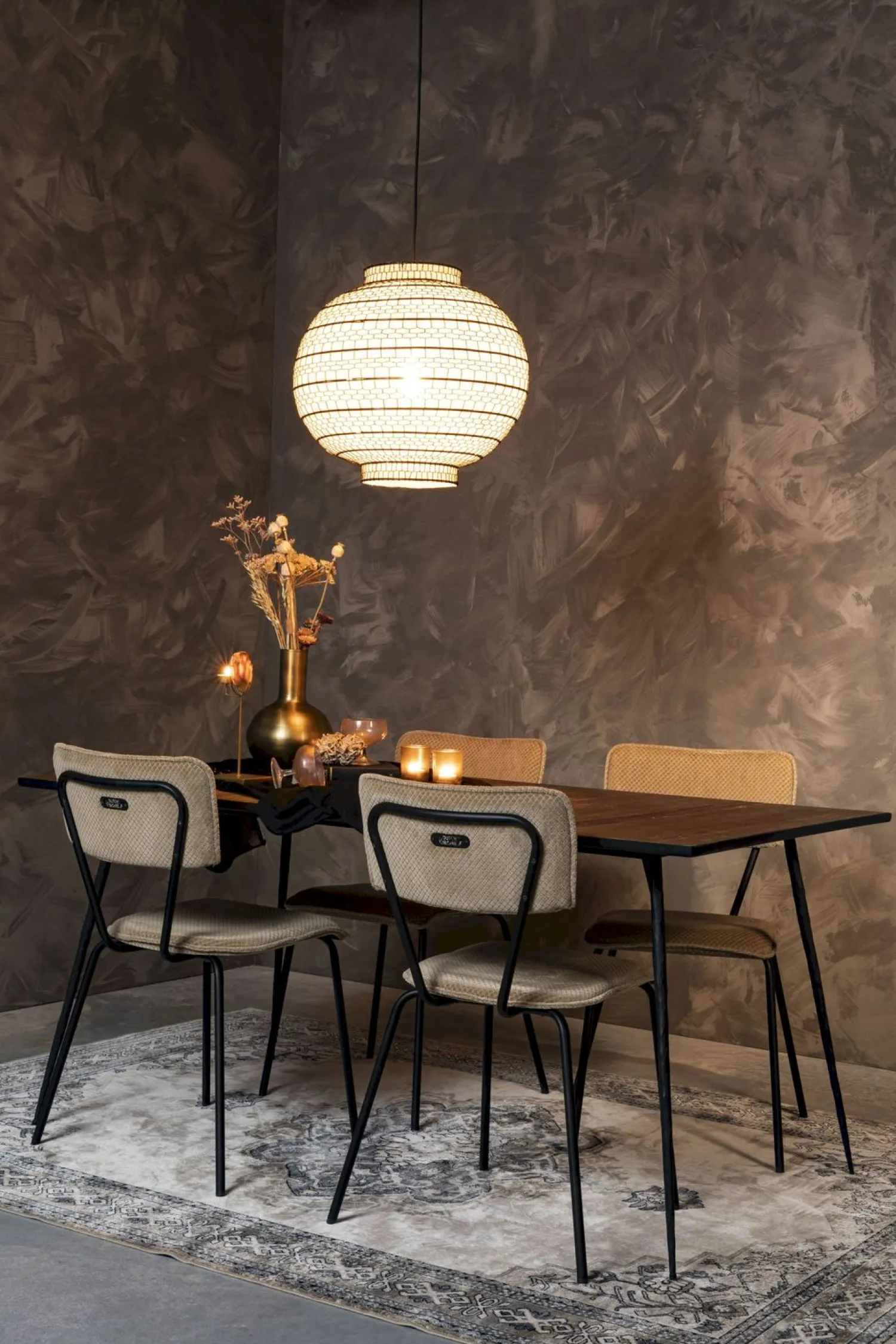 Hanglampen|Hanglampen-Dutchbone Ming Hanglamp Black, White