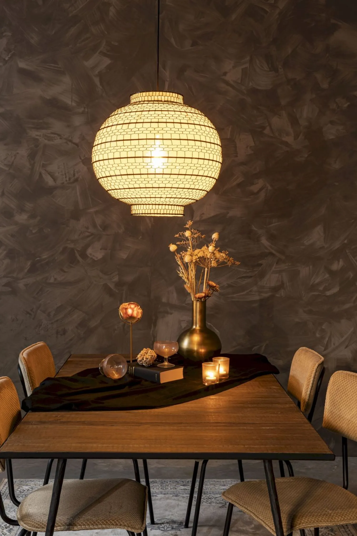 Hanglampen|Hanglampen-Dutchbone Ming Hanglamp Black, White