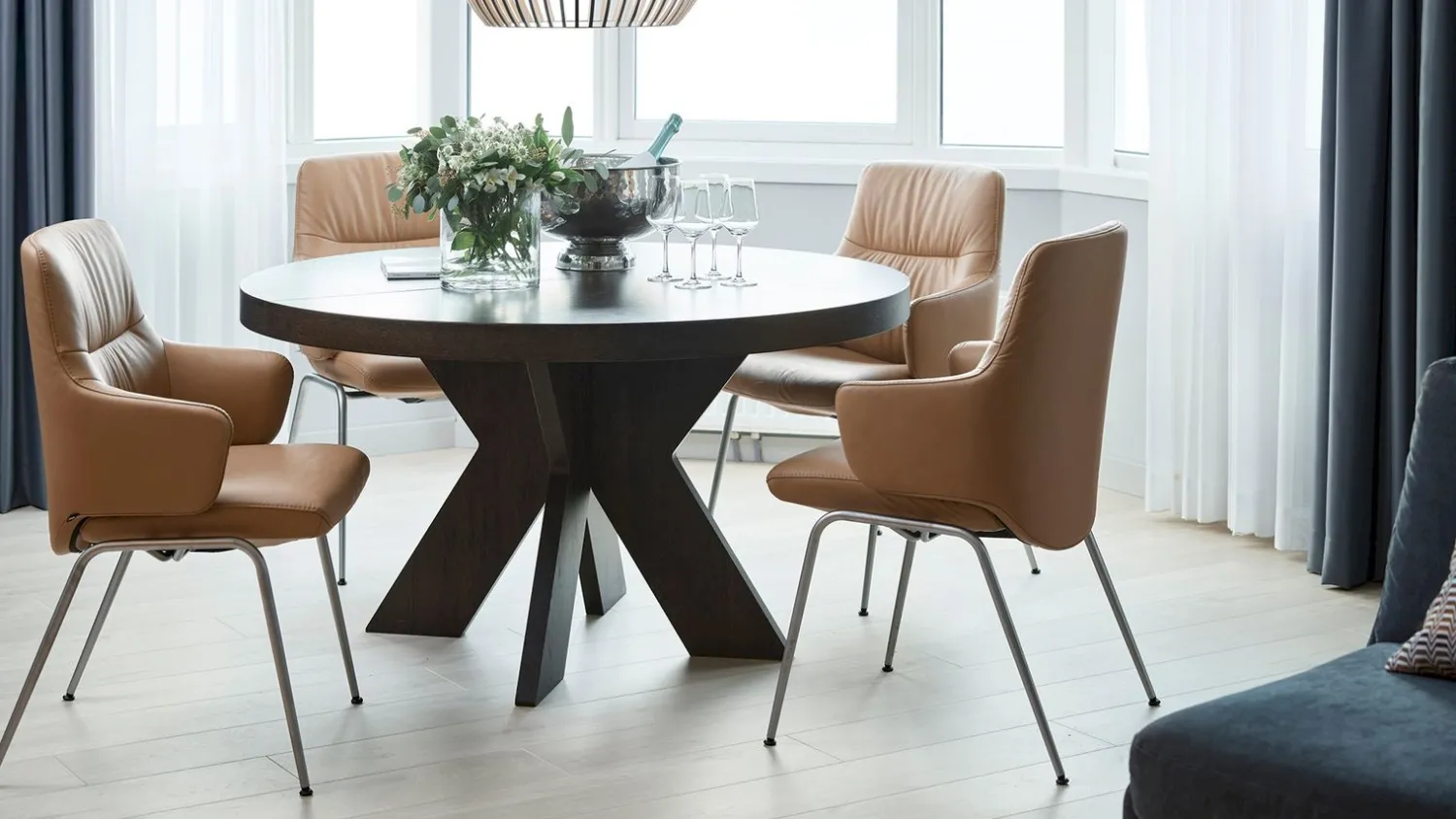 Eetkamerstoelen Met Armleuning-Stressless Mint Eetkamerstoel Dark Grey