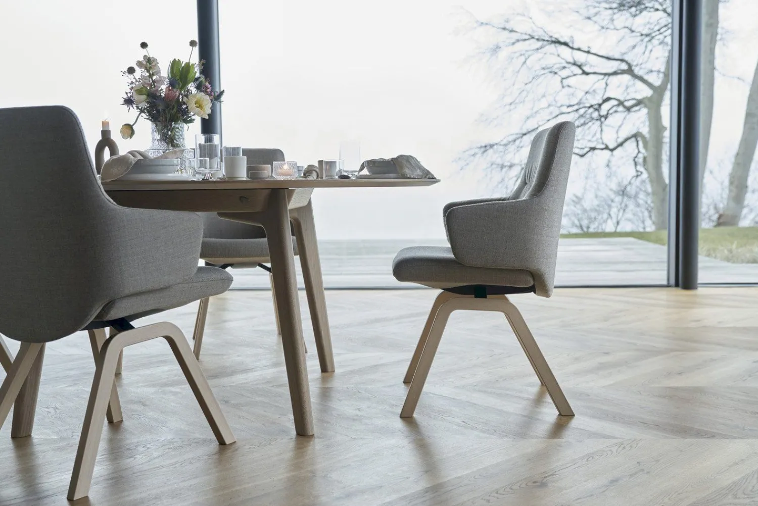 Eetkamerstoelen Met Armleuning-Stressless Mint Eetkamerstoel Dark Grey