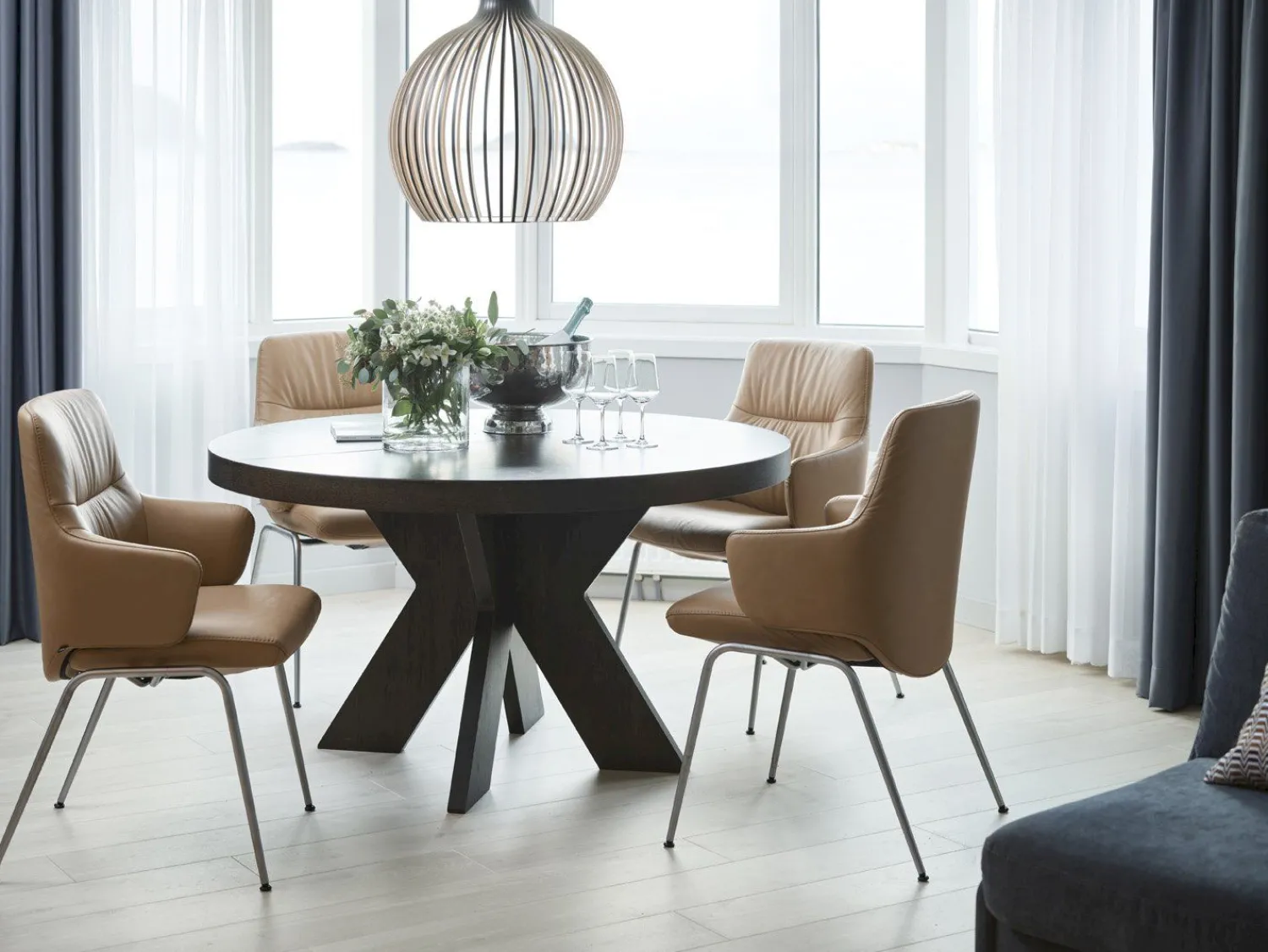 Eetkamerstoelen Met Armleuning-Stressless Mint Eetkamerstoel Dark Grey