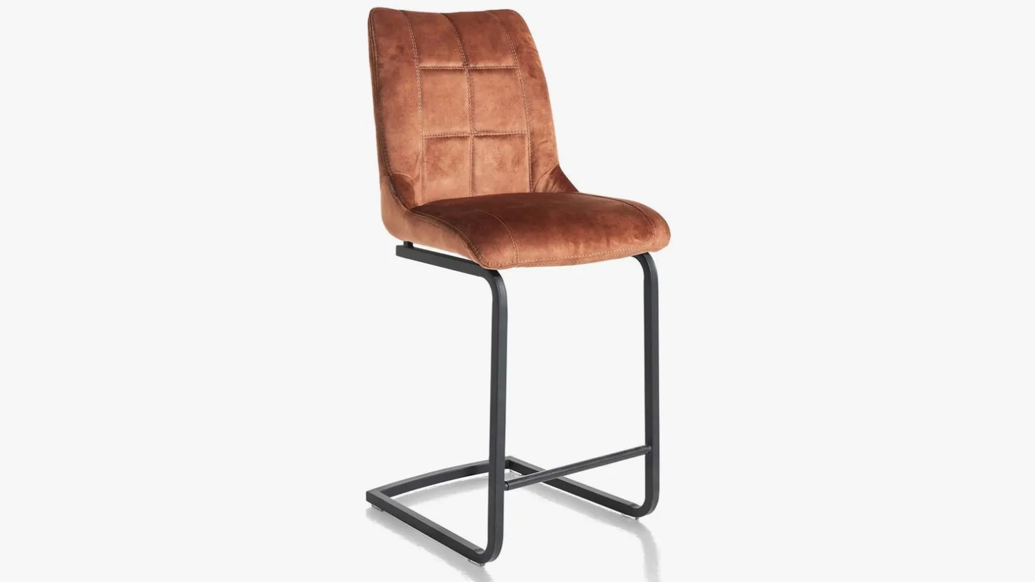 Stoffen Barkrukken-Henders en Hazel Mischa Rond Barstoel Koper
