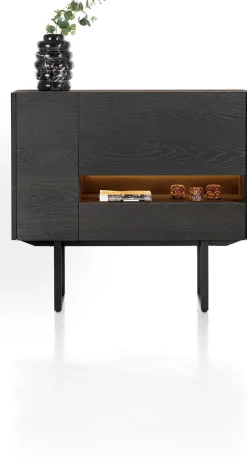 Opbergkasten|Opbergkasten-XOOON Modali Highboard Onyx