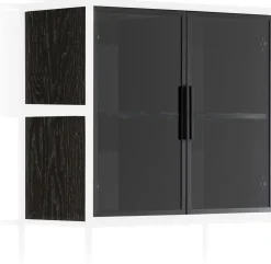 Vitrinekasten|Opbergkasten-XOOON Modulo Vitrinekast Onyx