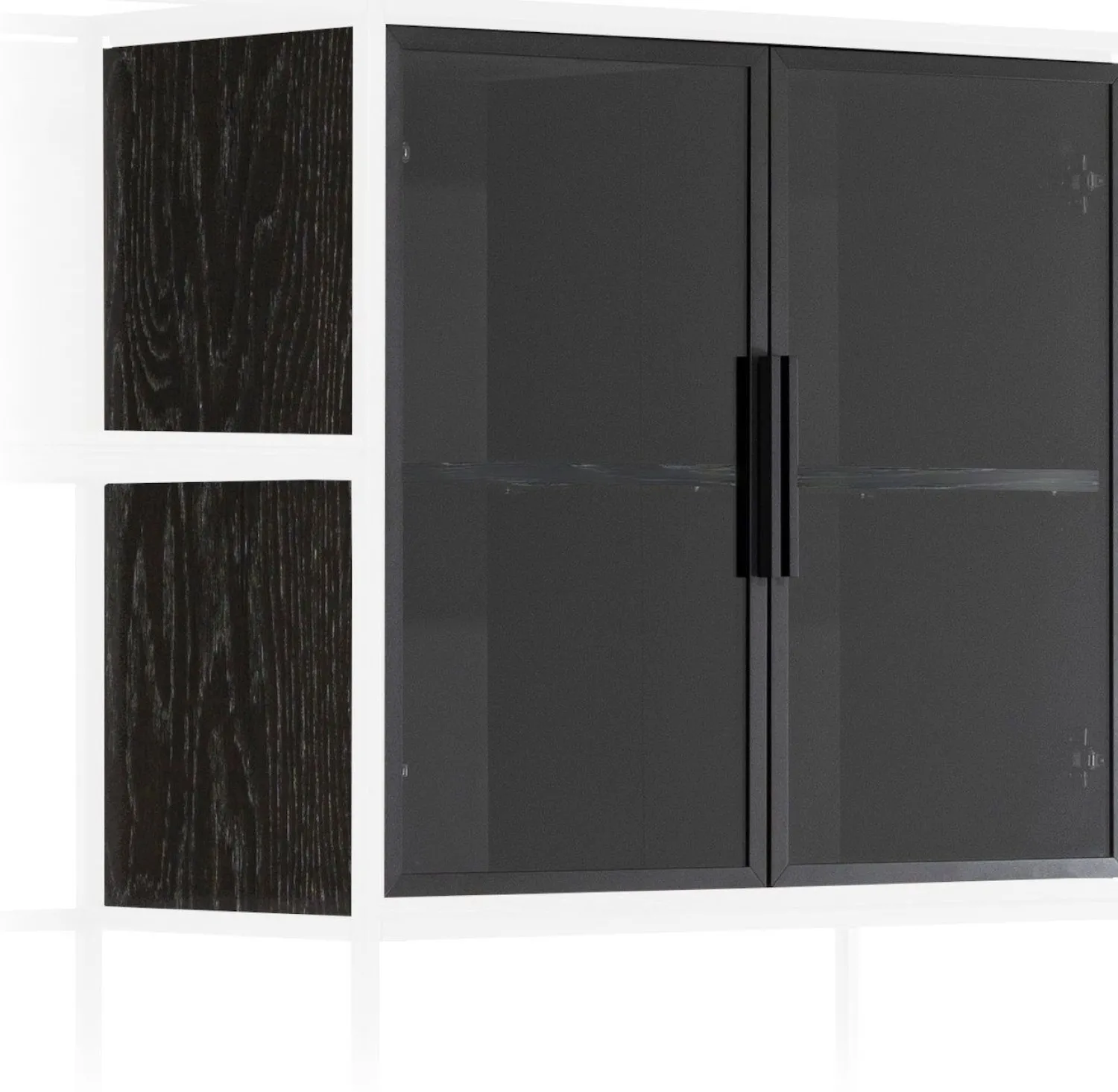 Vitrinekasten|Opbergkasten-XOOON Modulo Vitrinekast Onyx