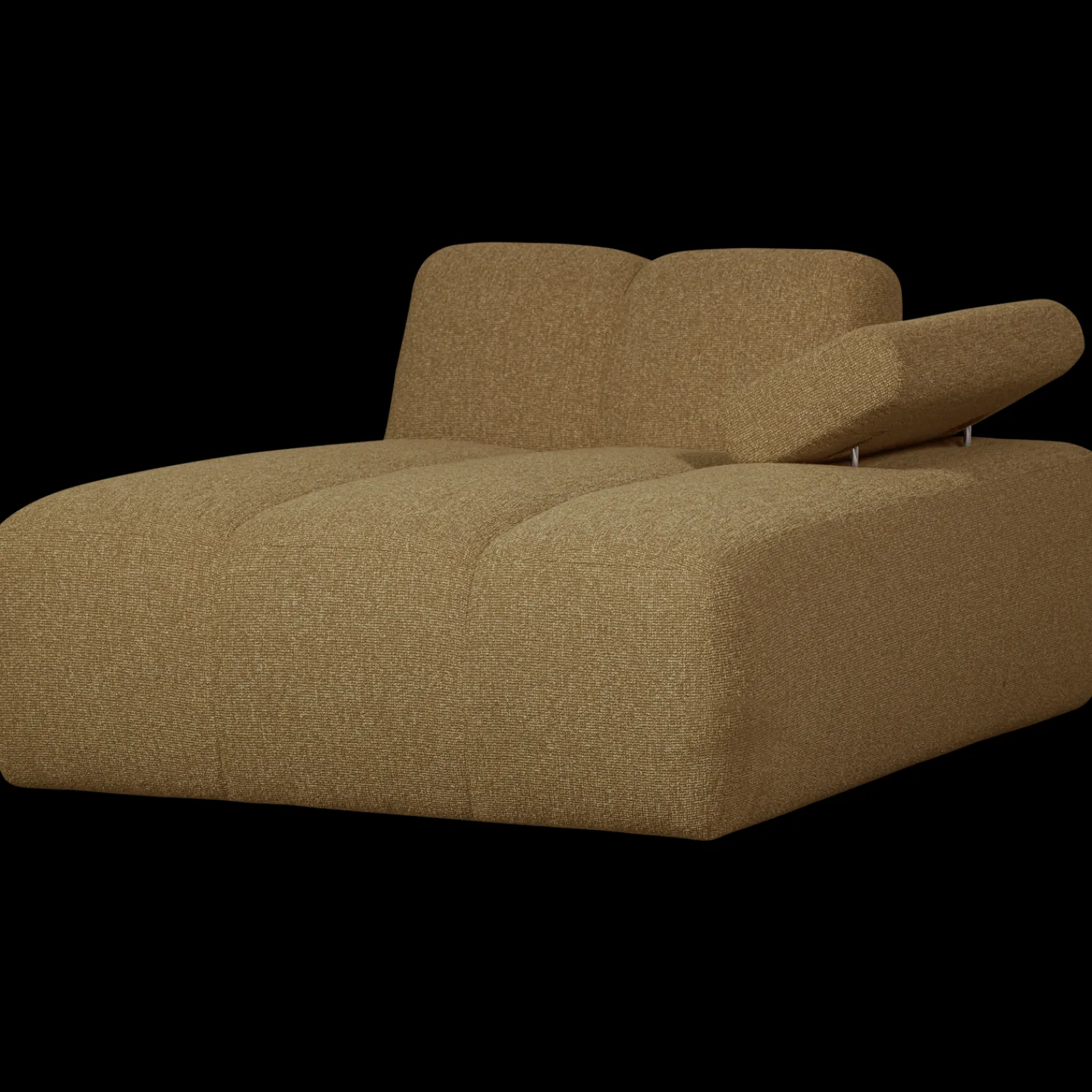 Elementenbanken-WOOOD Mojo Bouclé Chaise Longue Yellow, Brown Melange
