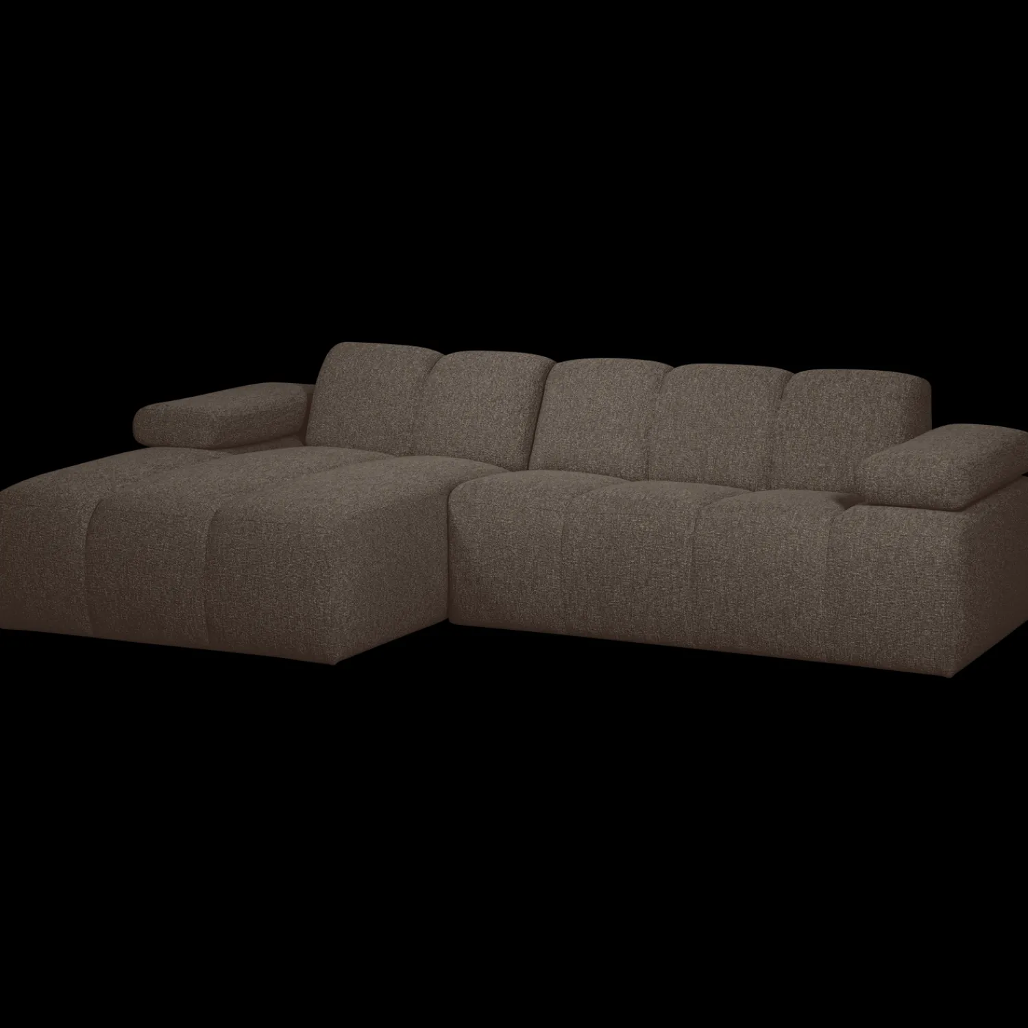 Elementenbanken-WOOOD Mojo Bouclé Chaise Longue Bank Brown Melange